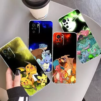Прозрачный чехол для Xiaomi Redmi Note 11 Pro 10 9 9S 8 8T 7 9A 9C 9T 10 10C K40, прозрачный мягкий чехол для телефона Pokemon Cute Pikachu Redmi Note 11 Pro 5G