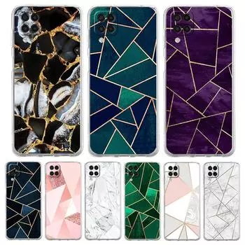 Прозрачный чехол для телефона Samsung Galaxy A13 A51 A71 A21S A12 A11 A31 A52 A41 A23 A53 A73 A32 5G A03S Силиконовый чехол Мраморный геометрический Samsung A23
