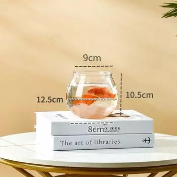 Clear Transparent Round Fish Tank Portable Desktop Aquarium Bowl Good View Fish Bowl Office A