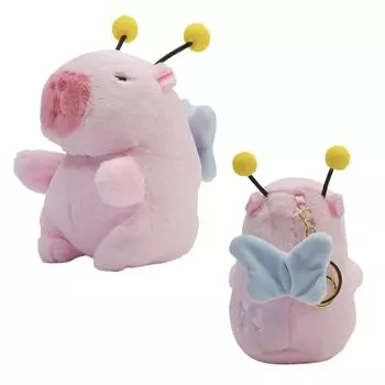 Clearstone Capybara Plush Keychain Chabimaru Honeybee Form 13cm Pink