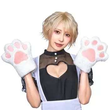 Clearstone Fluffy Animal Косплей Хэллоуин Белый Кот Рука Унисекс Белый