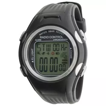 [Clefa] Digital Men s Watch Radio Urethane Belt Black TE-D254-BK