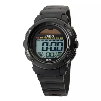 [Clefa] Digital Men s Watch Solar Rechargeable Urethane Belt Black TE-D192-BK