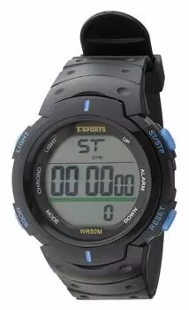 [Clefa] Digital Watch, Waterproof, Multifunctional, Urethane Strap, TS-D153-BL, Men s, Black