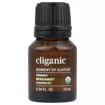 Cliganic, Moment of Eration™, органическое эфирное масло бергамота, 0,34 жидких унций (10 мл)