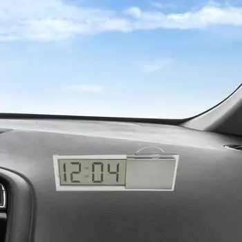 Clock For Car Suction Cup Digital Clock With Temperature Battery Powered Accurate Stable Automotive Stick Temperature Display серебряный