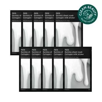 [Close Moisturizing Elasticity] Aviv Gum Crack Sheet Mask Collagen Milk Sticker 10 sheets,Korean mask pack