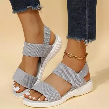 Closed Toe Flat Sandals Women Fashion Platform Roman Sandals Women Outdoor Casual Sport Sandals Women s Sandals 2024 Summer 36 серый