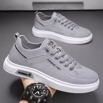 Cloth Shoes for Men in Spring 2024, New Canvas Board Shoes for Men, Casual and Trendy Shoes for Students and Teenagers 40 серый