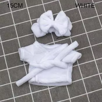 Clothes for 1/12BJD Doll New Cute Clothes Doll Pajamas 15cm/20cm Doll Pajamas Doll Velvet Pajamas White-15cm