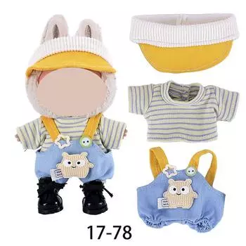 Clothes only-1st and 2nd generation Lafufu cute skirt two-piece set LABUBU replacement hair accessories