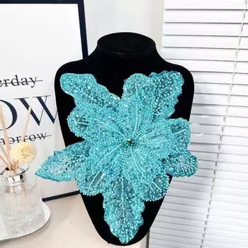 Clothing Brooch Flower Multi-layer Appliques Embroidered Clothing Applique Dressmaking светло-синий