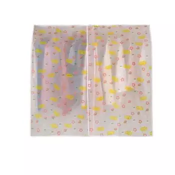 Clothing Dust Cover Moistureproof Translucent Visible Block Dust Thickened Cartoon Flower Animal Print Clothes Dustproof Bag Wardrobe Supplies AVE Flower
