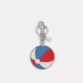 Coach Beachball Bag Charm Silver Blue Multi One Size