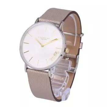 COACH Coach PERRY Watch 2 Hands Leather Beige Silver White 14503157 Женские [Товар]