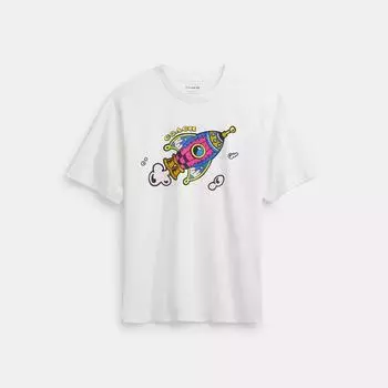 Coach Cosmic Coach T shirT In Organic coTTon vInTage Ivory XLarge