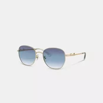 COACH Круглые солнцезащитные очки Coach Script CR644 Золотистые Синие