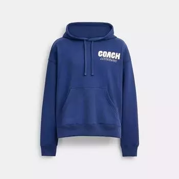Coach New York Graphic Hoodie Medieval Blue Large