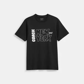 Coach New York Graphic T shirT In Organic coTTon Black XXLarge
