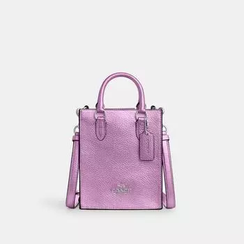 Coach North South Mini Tote silver metallic lilac