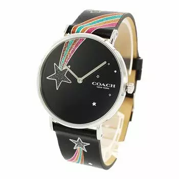 COACH PERRY Кожаные черные звездные узоры Star Shooting Star 14503039 Часы [Coach] Женские Женские [Товар]