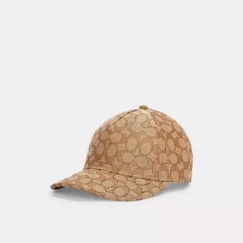 Coach Signature Jacquard Baseball Hat Khaki XSmall/Small