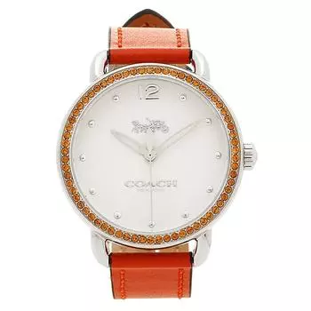 COACH Watch Delancey 36mm Orange Stone Leather Strap 14502880 [Coach] Women s [Item]