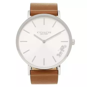 COACH Watch Perry 36 мм кожаный ремешок черный x коричневый 14503120 [Coach] женские [Товар] серебряный