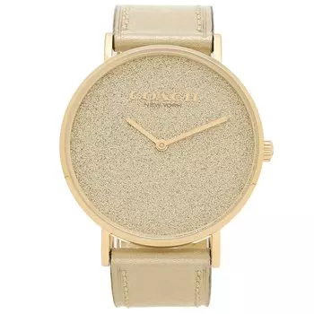 [Coach] Женские часы Perry 36 мм кварцевые золотые 14504077 кожаные [Товар]