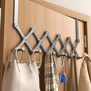 Coat Hook Organizer Practical Function With Coating Treatments Coat Hook Behind Door Clothes Hanger black 4 Hooks