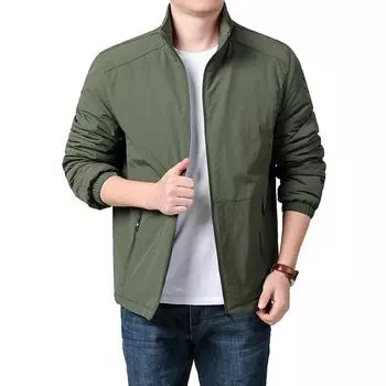Coat Men s Winter New Outdoor Men s Sports Plus Velvet Jacket Stand Collar Thin Casual Jacket Men M