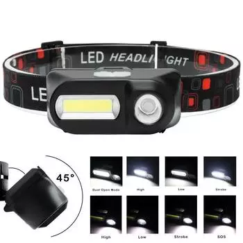 COB+LED мощный налобный фонарь с зарядкой через USB водонепроницаемый фонарь для езды на велосипеде и пешего туризма освещение рабочего света 1pc