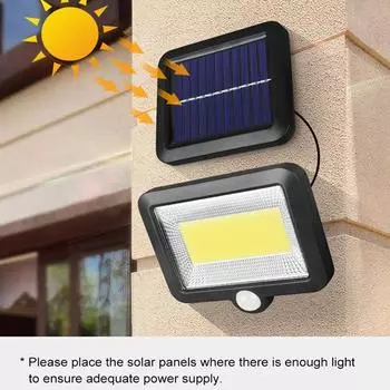 COB LED Solar Light Outdoor Solar Lamp Wall Lights with Motion Sensor Solar Powered Sunlight Spotlights for Garden Lawn Decor