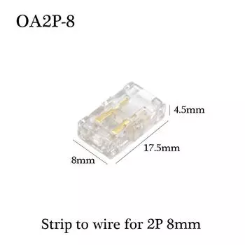 COB Mini светодиодная лента разъемы провода 2 3 4 контактное соединение без пайки FCOB RGB CCT 5 8 10 мм светодиодная лента для подключения провода 5PCs