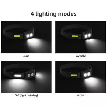 COB Portable Fishing Intelligent Sensing Headlight Charging Outdoor Night Running Light High Brightness Strong Light Headlight sensing headlamp