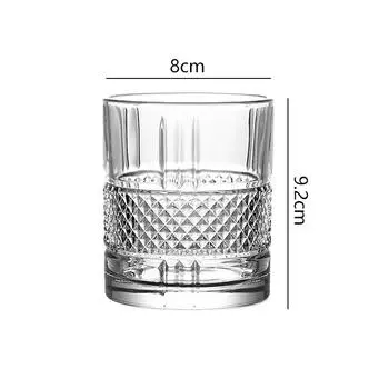 Coffee Cups Transparent Diamond Painting Wine Glass Juice Milk Tea Household Whiskey Cocktail Drinking Glass Drinkware for Party 1pcs
