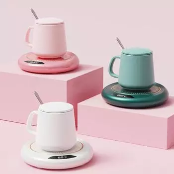 Coffee Mug Warmer 3 Temperature Setting Electric Coffee Warmer Auto Shut Off Thermostat Coaster for Heating Beverage Milk Tea зелёный