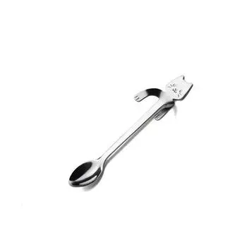 Coffee Stainless Creative Spoon Stirring Small Personality Hanging Dessert Cat Sliver