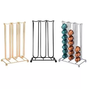 Coffee Storage Holder Iron Double Side Display Rack Metal Holders for Home Office Kitchen Counter X3UC серебряный