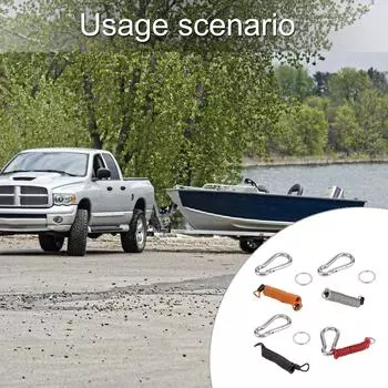 Coiled Breakaway Cable for Trailer Safe PVC Coating Safe Trailer Cable Heavy Duty Trailer Breakaway Cable for Vehicles оранжевый
