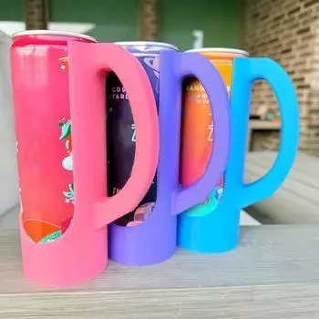 Coke Can Holder Beer Cup Handle with Suction Cup Portable Drink Grip чёрный