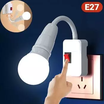 Цоколь лампы Держатель лампы Розетка ЕС США UKPlug Настенный гибкий гибкий держатель Адаптер лампы Светильник с выключателем