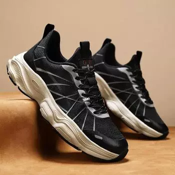 Cold sticky running shoes men s shoes mesh dad shoes breathable casual shoes professional lightweight trendy shoes shock-absorbing soft-soled sports 39 чёрный