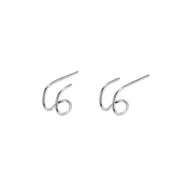 Cold Wind Small Earrings Trendy Student Trend Simple U-Shaped Double-Layer Line Stud Earrings Female