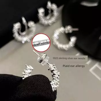 Cold Wind Small Pieces of Silver Metal Mosquito Coil Simple Earrings Light 925 silver needle