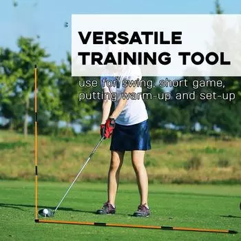 Collapsible Golf Practice Rods Folding Folding Direction Indicator Stick Golf Beginner Player синий