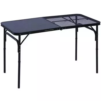 Collection Outdoor Table 120 x 60cm Folding Tough Light Half Mesh 2 Height Levels Camping Black [Campers Yamazen] HMT-1260R(MBK) чёрный