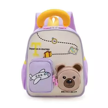 Color Cute Blocking Design Airplane Capybara Gift Printed Backpack Children