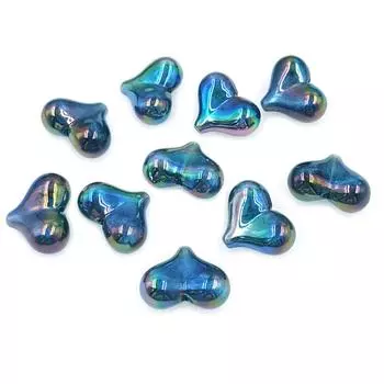 Color Plated Creative Pendants Acrylic DIY Jewelry Accessories Love Heart Loose Beads UV Colorfast Fashion Big Fart Peach Heart Beads Vertical Hole зелёный