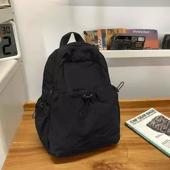 Color Simple Solid Lightweight Neutral Casual Backpack For Daily Commuting